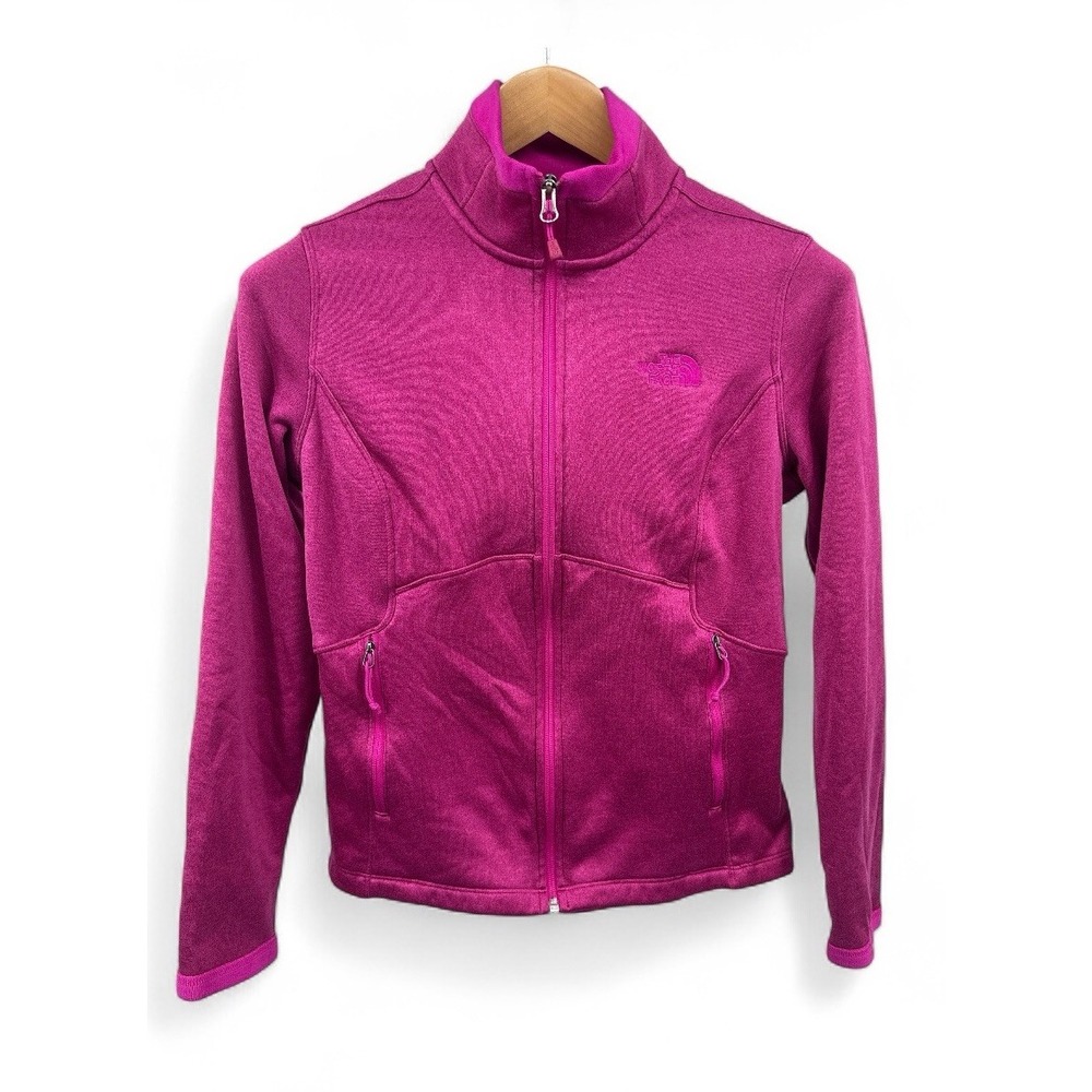 The North Face Women's Fleece Lined Pink Coat Jacket Medium‎ Zip Pockets Logo